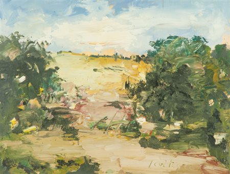 Sergio Scatizzi Paesaggio in Valdinievole, 2001 Olio su tavola, cm. 45x58,3...