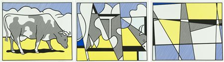 Roy Lichtenstein Cow Tripych (Cow Going Abstract) Poster, 1982 Opera composta...