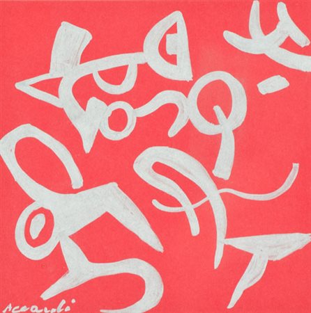 Carla Accardi Argento rosso, 2001 Pennarello su carta rossa, cm. 15x15...