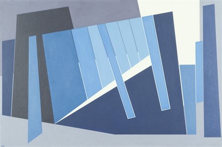 Gualtiero Nativi Scala azzurra, 1978 Tempera grassa su tela, cm. 50x75...