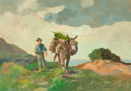 Carlo Domenici All'Elba Olio su tavola, cm. 35x50 Firmato in basso a destra....