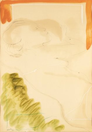 UGO ATTARDI (Genova, 1923 - Roma, 2006): Nudo femminile, 1965