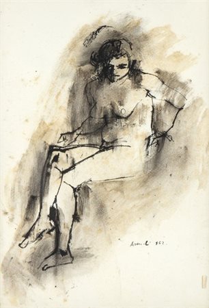 MARCELLO AVENALI (Roma, 1912 - 1981): Nudo femminile, 1962