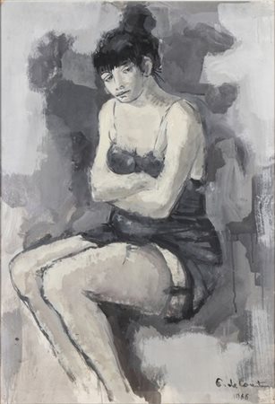 FRANCO DE COURTEN (1932): Donna in sottoveste, 1966