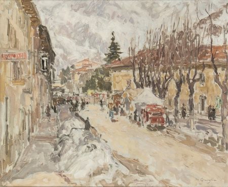 MASSIMO QUAGLINO (Refrancore, 1899 - Torino, 1982): Veduta del viale di Bardonecchia