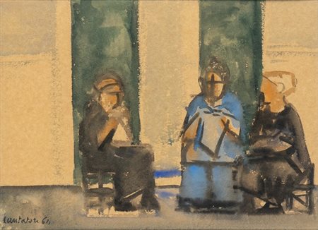 DOMENICO CANTATORE (Ruvo di Puglia, 1906 - Parigi, 1998): Tre donne sedute, 1964