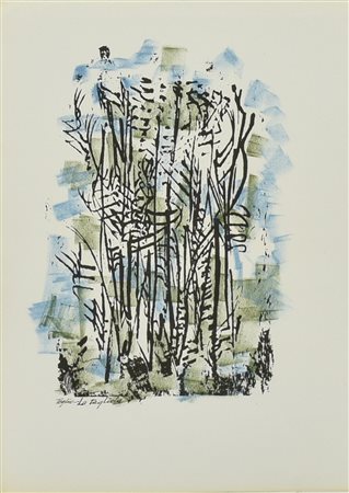 Ignoto TORRE - LA TAGLIOLA serigrafia su carta, cm 34x25,5 titolo in lastra