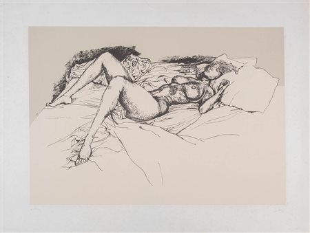 Renato Guttuso (Bagheria 1911 - Roma 1987), “Nudo femminile”.