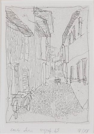 Carlo Leoni (Bologna 1925 - Vergato 1982), “Bologna: Vicolo Viazzolo”, 1945.