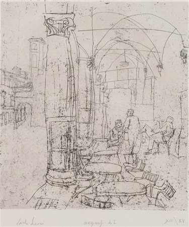 Carlo Leoni (Bologna 1925 - Vergato 1982), “I portici”, 1942.