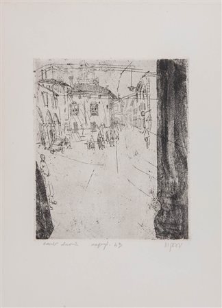 Carlo Leoni (Bologna 1925 - Vergato 1982), “Le strade di Bologna”, 1943.