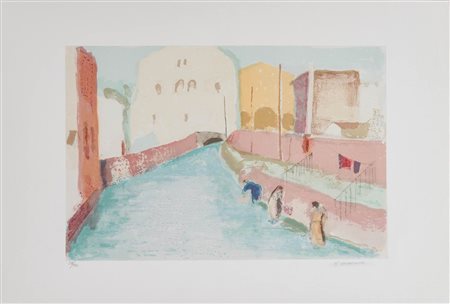 Giuseppe Gagliardi (Bologna 1902 - 2005), “Navile - Via della Grada”, 1990.