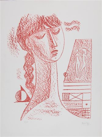 Mario Tozzi (Fossombrone 1895 - Saint-Jean-du-Gard 1979), “Testa femminile”, 1969.