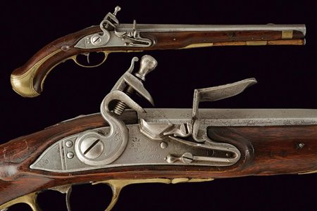 Rara pistola a pietra focaia Mod. 1763 per Gendarmrie de La Garde firmata Simon Jourjon