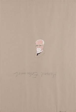 Gianfranco Notargiacomo  (Roma, 1945 - ) 
Ritratto di Edmund Husserl 1976
Mista su cartoncino 98x68 cm e 109x79 cm