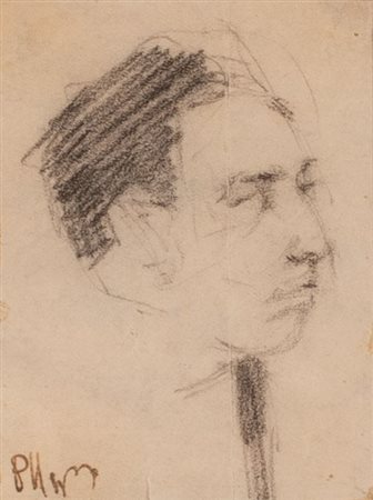 Piero Marussig  (Trieste, 1879 - Pavia, 1937) 
Ritratto maschile 
Matita su carta 6,2x8,2 cm