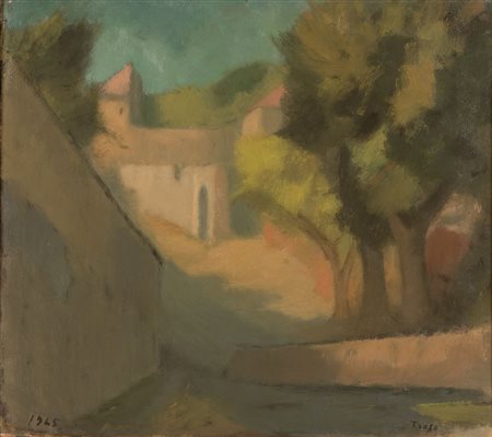 Fernando Troso  (Lecce, 1910 - Roma, 1990) 
Paesaggio romano 1945
Olio su tela 40x45 cm e 55x60 cm