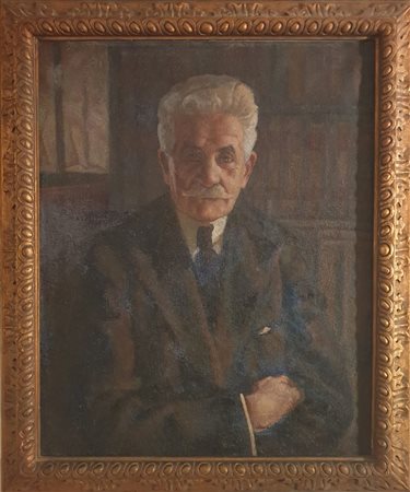 Anselmo Bucci  (Fossombrone, 1887 - Monza, 1955) 
Ritratto d'uomo 1925
Olio su tela cm 73x60 e cm 88x75