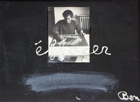 BEN VAUTIER (Napoli 18/07/1935) Effacer, 1970 tecnica mista su tavola cm....