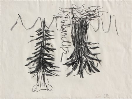 BASELITZ Georg (Kamenz,1938) Untitled, 1986 carboncino su carta cm. 48.3 X...