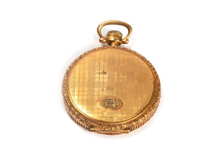 Orologio da tasca in oro a doppia cassa, Francia inizi secolo XX