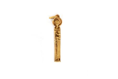 Pendente in oro 18 k raffigurante Sant'Antonio con Gesù Bambino, secolo XX