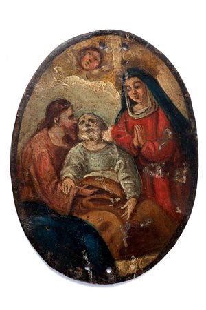 Pittore popolare, secolo XVII - Transito di San Giuseppe