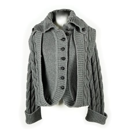 Alexander McQueen cardigan a trecce in lana grigia