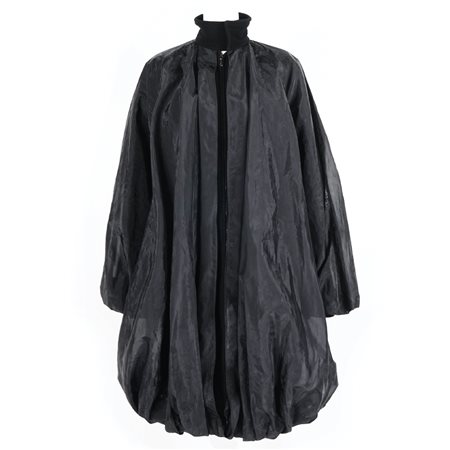 Jean Paul Gaultier cappotto a palloncino in misto lana nera rivestito in...