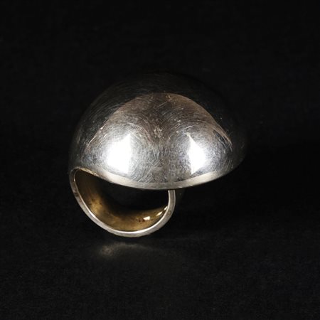 Anello in argento sterling a semisfera, peso gr. 33