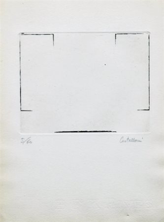 ENRICO CASTELLANI (1930) Senza titolo Incisione su carta, cm. 26,5 x 19,5...