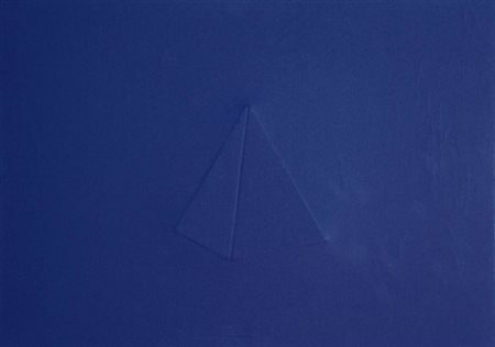 TURI SIMETI (1929) Superficie blu con triangolo , 1973 Acrilico su tela...