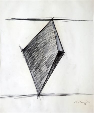 MAURO STACCIOLI (1937) Senza titolo, 1984 Carboncino su carta, cm. 60 x 50...