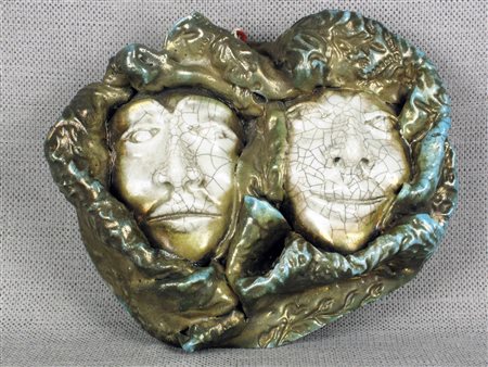 Anonimo XX secolo Maschere in ceramica Misure 31x25 cm