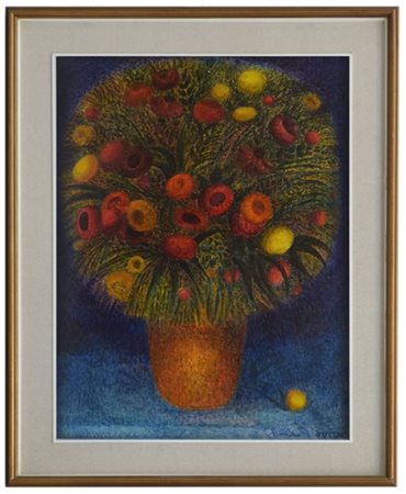 Jutta "Fiori di campagna" 1969
olio su masonite
cm 65x50
firmato e datato in bas