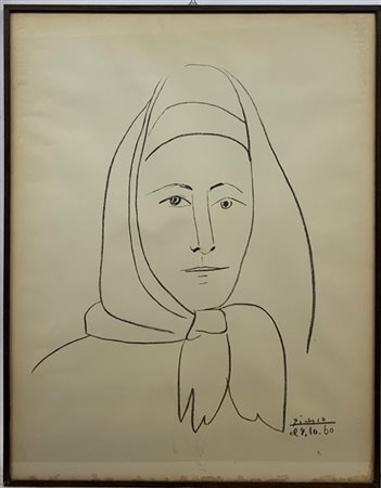 Pablo Picasso (D'Apres) "Femme Espagnole" 1960
fotolitografia stampata su carta