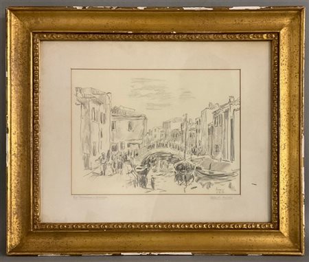 Mario Vellani Marchi "Rio Terranova a Burano" 1964
disegno a matita su carta
cm