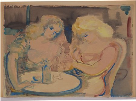 Aligi Sassu "Senza titolo (Caffe)" Anni '50
acquerello e gouache su carta
cm 48x