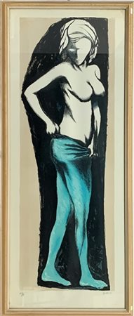 Renato Guttuso "Ragazza in calzamaglia" 1969
litografia a colori
cm 119x45
numer