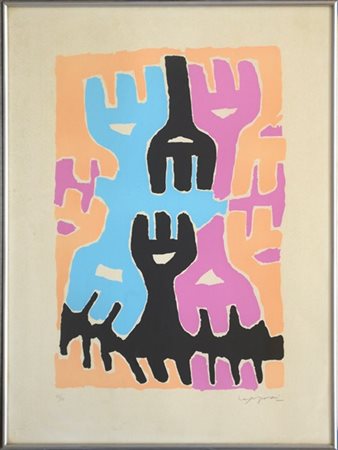 Giuseppe Capogrossi "Senza titolo" 1968
litografia a colori
cm 63x47
firmata e n