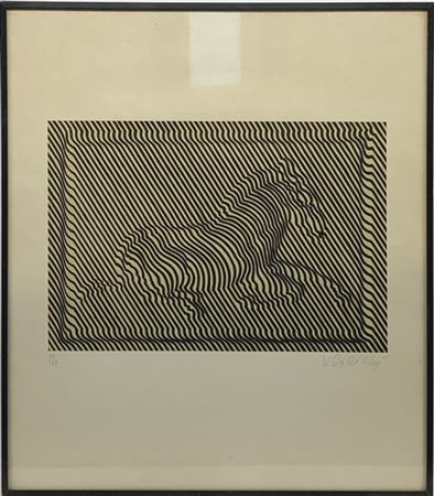 Victor Vasarely "La zebra" 
serigrafia a colori
cm 45,5x39,5
firmata e numerata