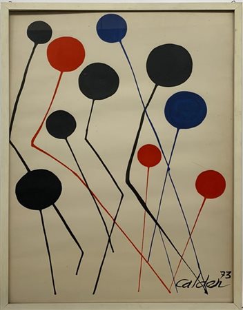 Alexander Calder "Balloons" 1973
serigrafia a colori
cm 80x57,5. In cornice (lie