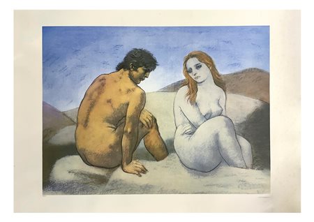 Messina, Francesco (Linguaglossa (CT) 1900-Milano 1995)  - Nudo di uomo e di donna, 20th century