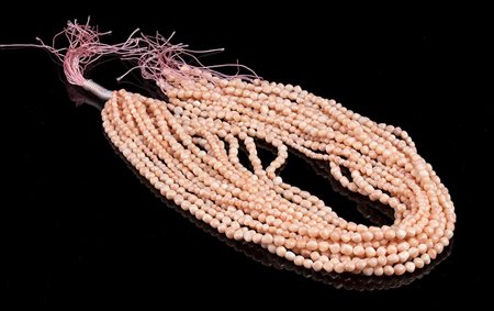 15 fili di pepite di corallo rosa
