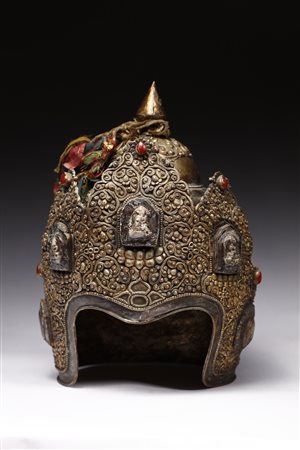  Arte Himalayana - Corona Newari 
Nepal, Valle di Kathmandu, etnia Newari, XX secolo .