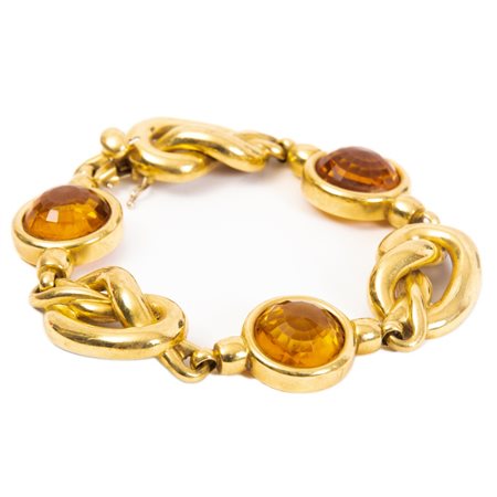 BRACCIALE in oro giallo 18 KT e quarzi citrino