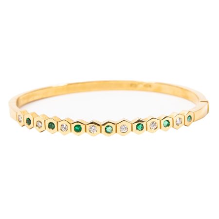 BRACCIALE Damiani in oro 18 KT con brillanti e smeraldi