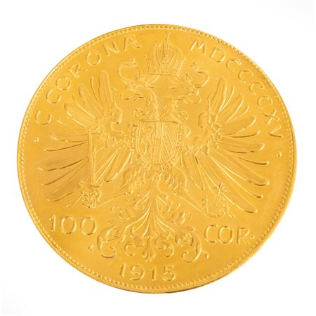 100 CORONE Francesco Giuseppe I d‘Austria in oro 900, 1915