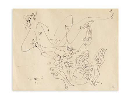 ANDRÉ MASSON (1896-1987) - La femme et l'écorché, 1965 circa