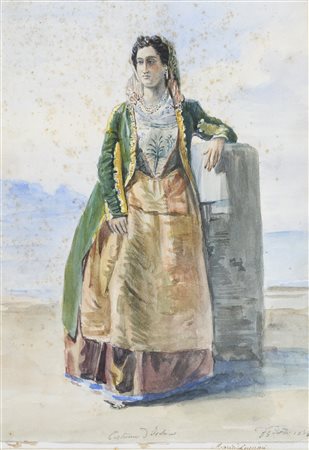 COPPIA DI ACQUERELLI COSTUMI NAPOLETANI